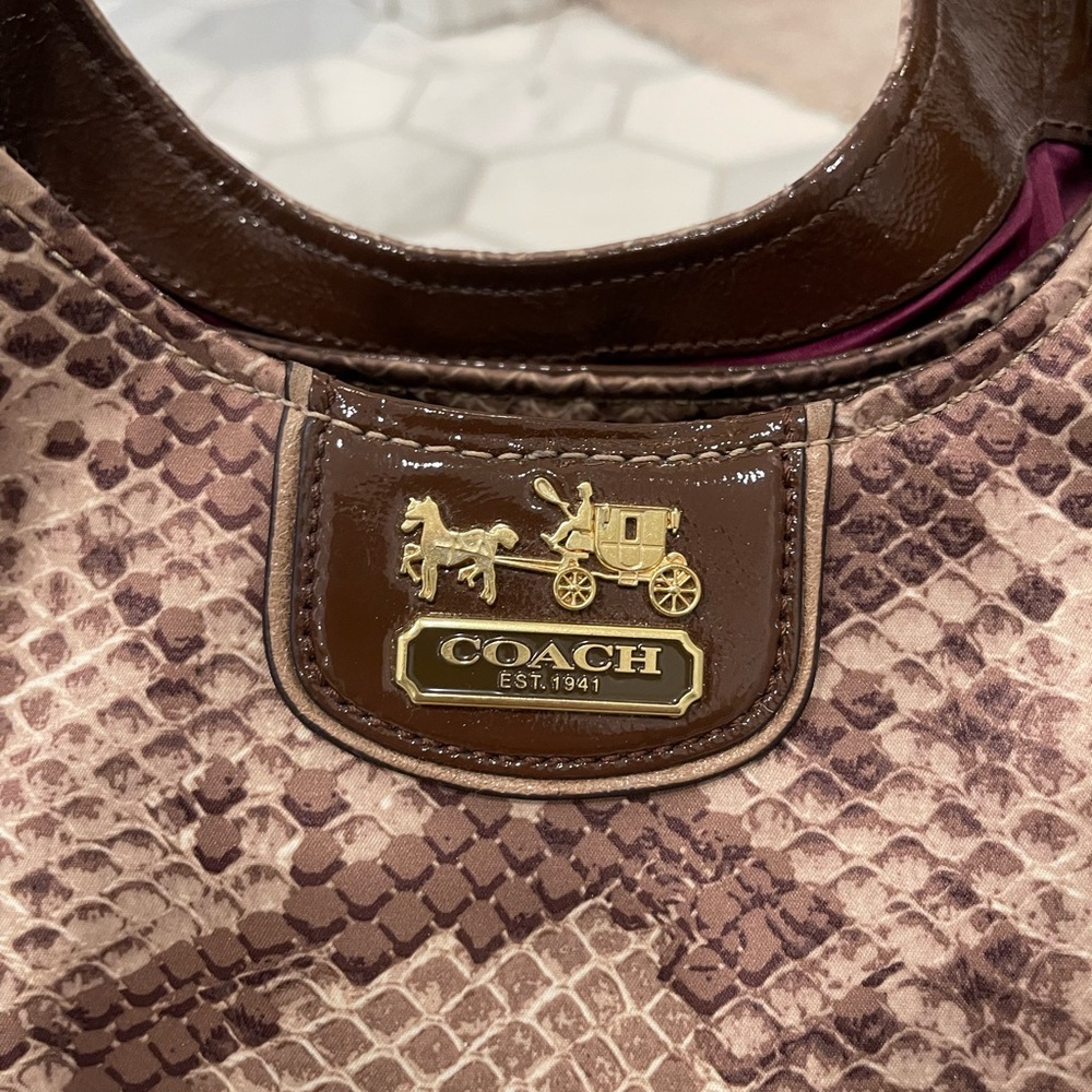 Coach Brown Python Print Women's Bag - image 8